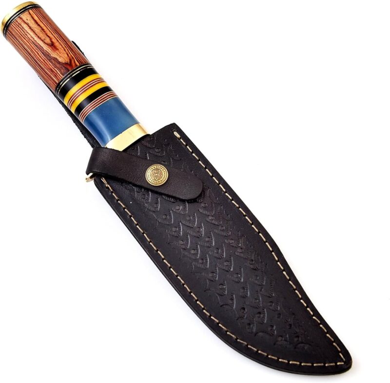 Damascus Forged Fixed Blade Camping Knife by BowieKnifeHQ - Image 4