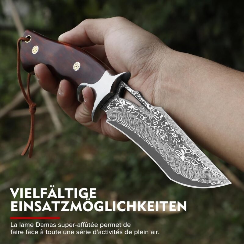 Premium Handmade Damascus Forged Hunting Knife, 10.04'' - Image 4