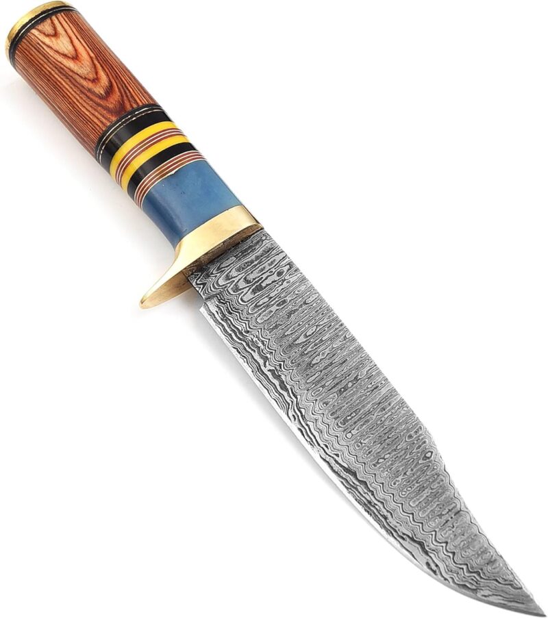 Damascus Forged Fixed Blade Camping Knife by BowieKnifeHQ - Image 5