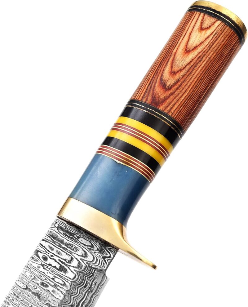 Damascus Forged Fixed Blade Camping Knife by BowieKnifeHQ - Image 6