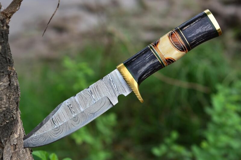 Damascus Forged Hunting Fixed Blade by BowieKnifeHQ - Image 5