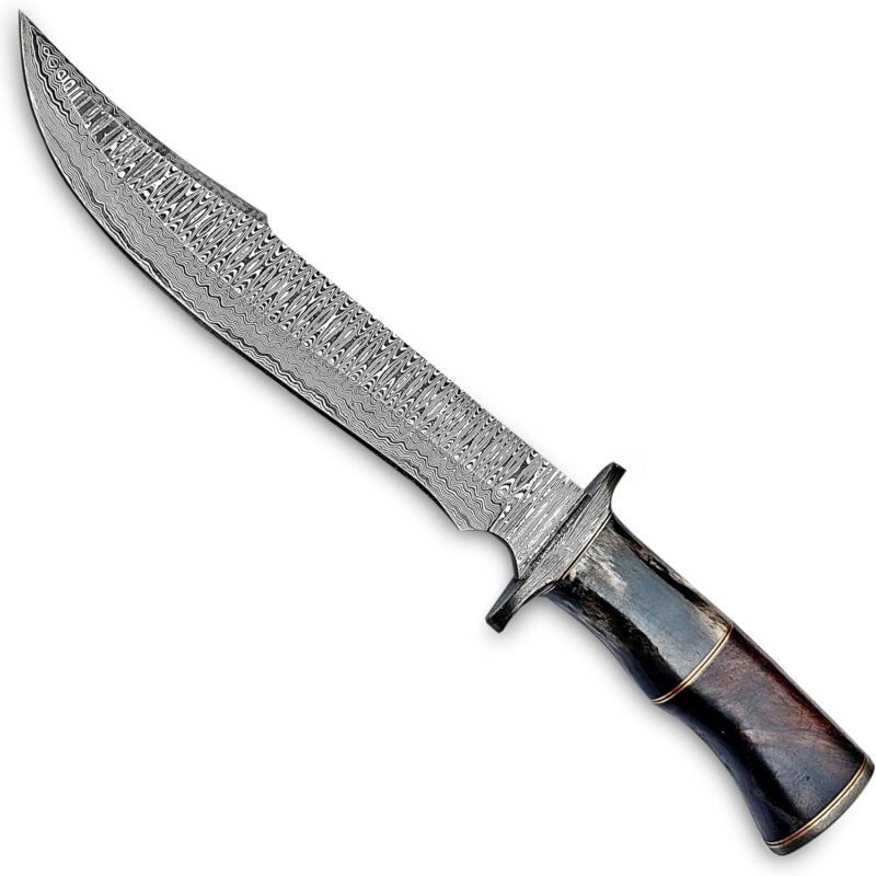Premium Handmade Damascus Forged 15-Inch Bowie Knife - Image 8