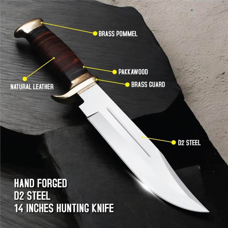 Premium Handmade Crocodile Dundee Fixed Blade Knife - Image 3