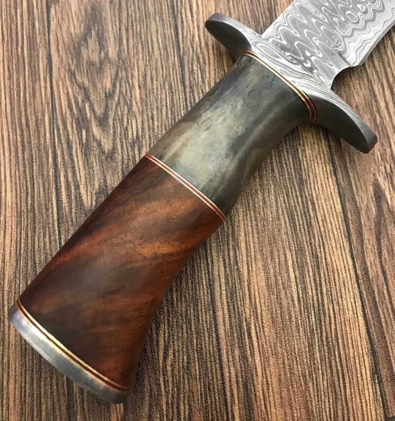 Premium Handmade Damascus Forged 15-Inch Bowie Knife - Image 4