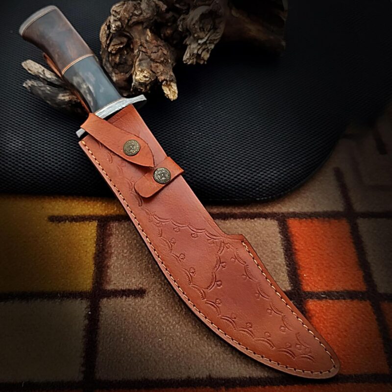 Premium Handmade Damascus Forged 15-Inch Bowie Knife - Image 5