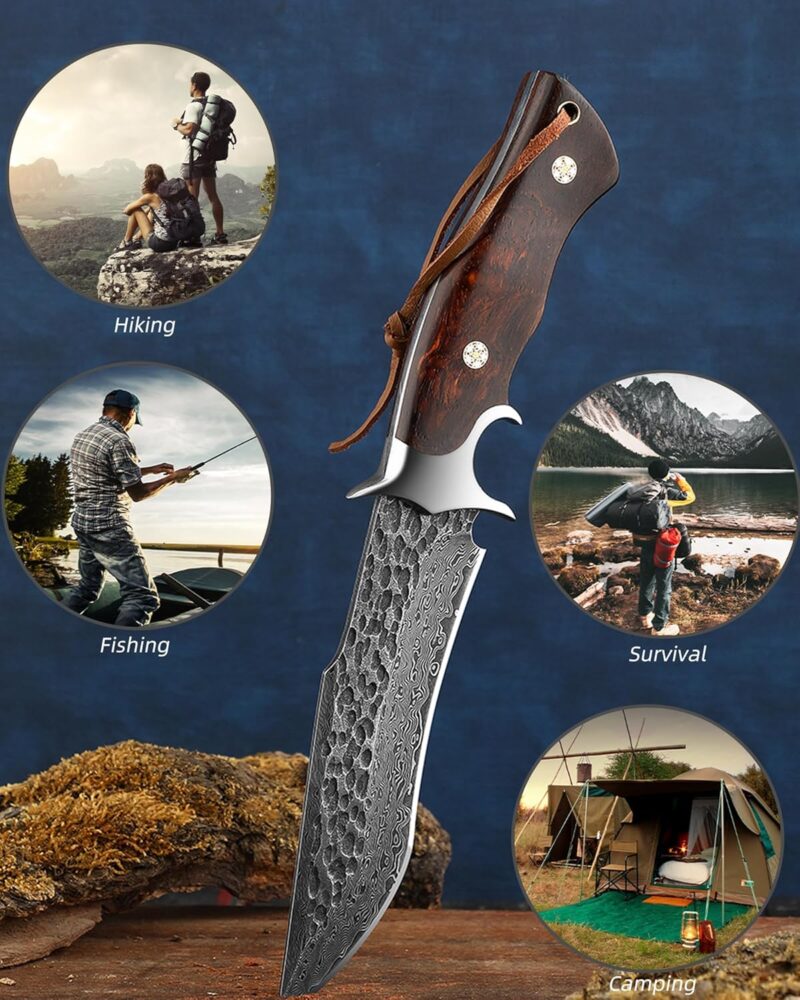 Handmade Damascus Forged Hunting Knife - Image 6