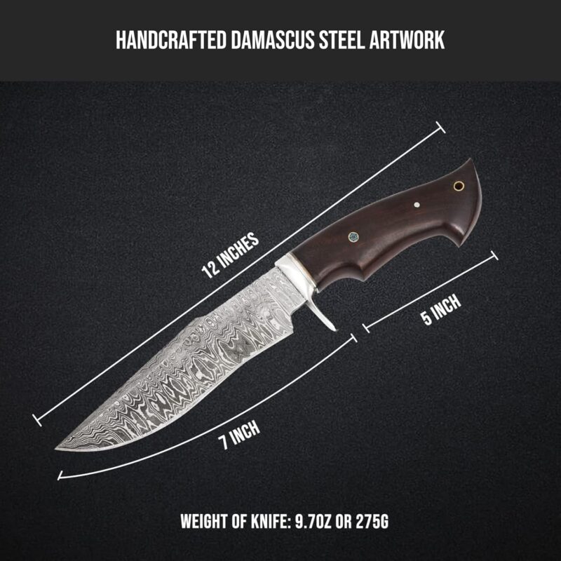 Premium Handmade Damascus Forged Hunting Knife - Image 3