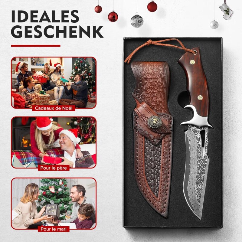 Premium Handmade Damascus Forged Hunting Knife, 10.04'' - Image 8
