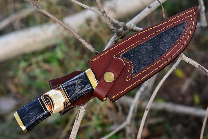 Damascus Forged Hunting Fixed Blade by BowieKnifeHQ - Image 3