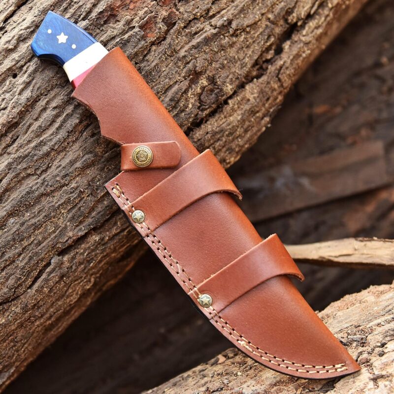 Handmade Damascus Forged 12-Inch Full Tang Bowie Knife - Image 3