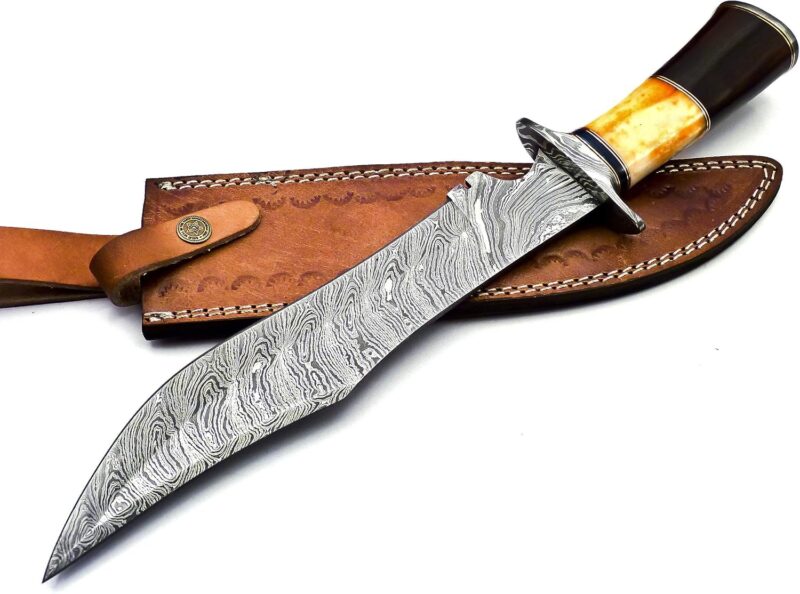 Bowieknifehq Premium Damascus Forged 15-Inch Bowie Knife - Image 3