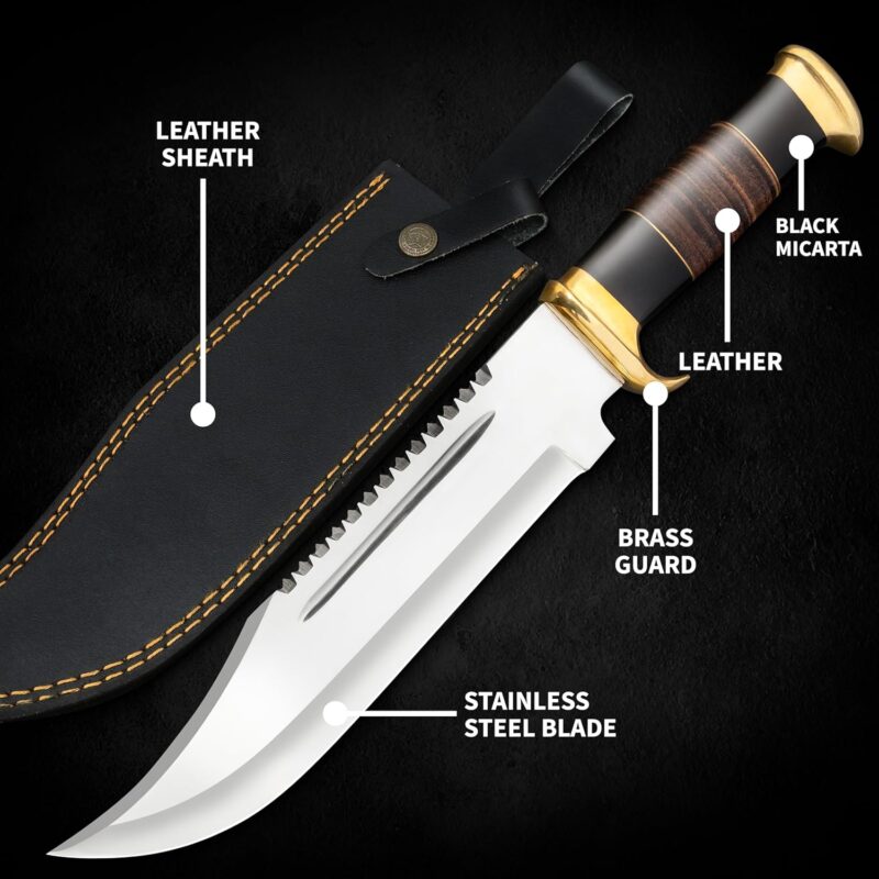 15" Crocodile Dundee Bowie Knife with Sheath - Image 5