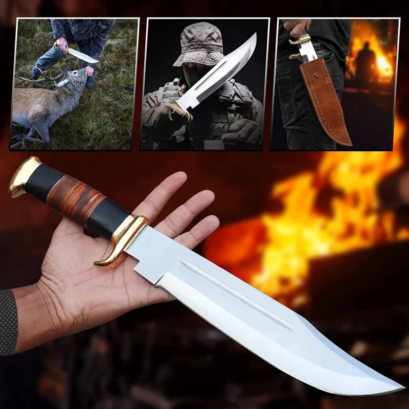 16" Hand Forged Hunting Crocodile Dundee Bowie Knife - Image 4